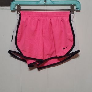 Girls pink Nike running shorts